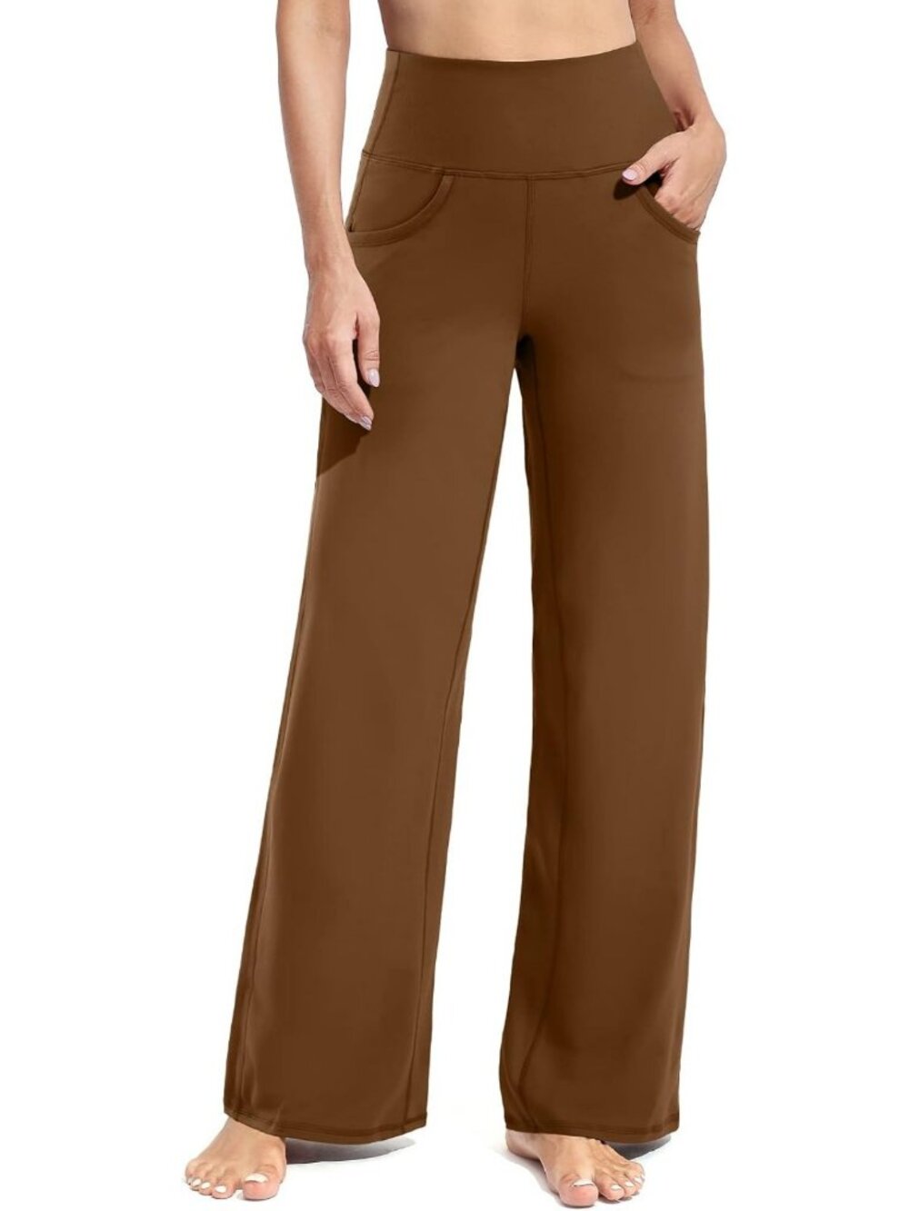 Women's Stretchy Wide Leg Yoga Pants with Pockets - Comfortable & Stylish Fit